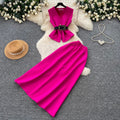 Korean style commute-friendly sleeveless vest a-line skirt two-piece set for women, spring 2026, slim fit, high-waisted outfit