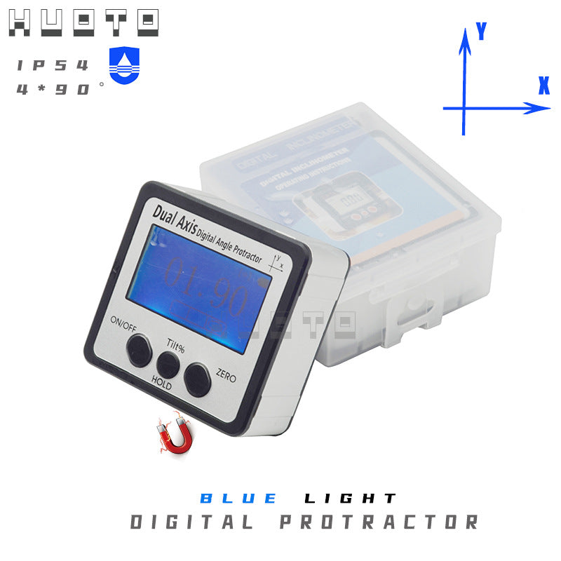 Digital display inclination box 4 * 90 with magnetic electronic digital display level 360 degrees new IP54 biaxial inclination box