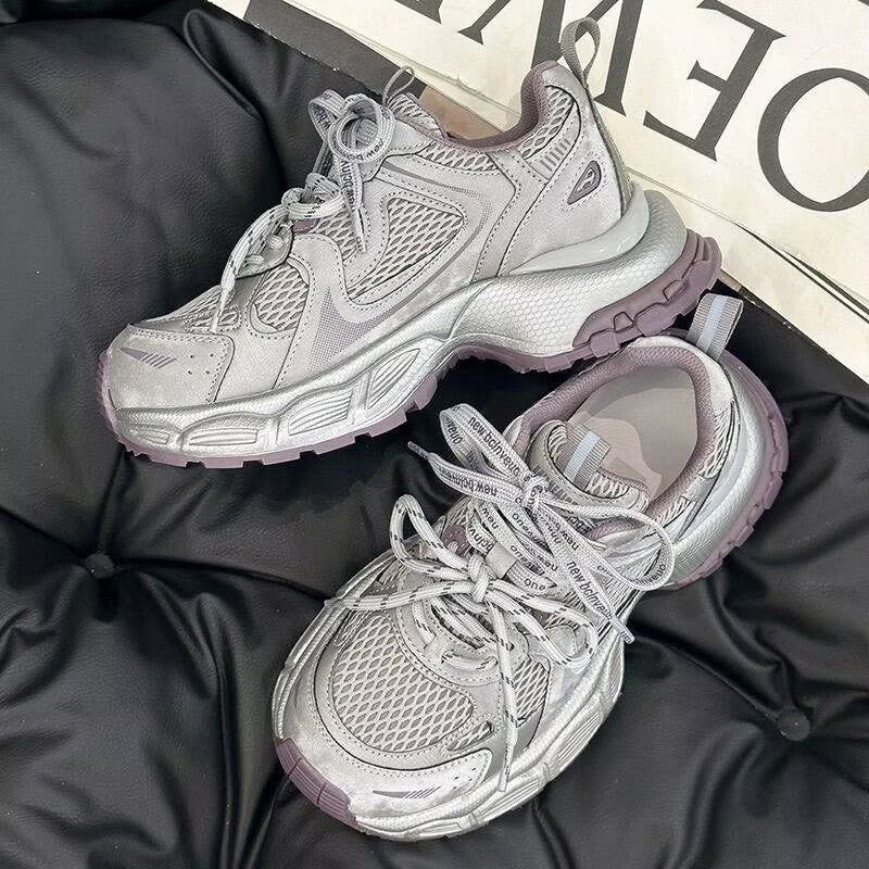 Thick sole heightened dad shoes women's 2026new arrivalspring sports casual shoes best selling petites mesh women's shoes