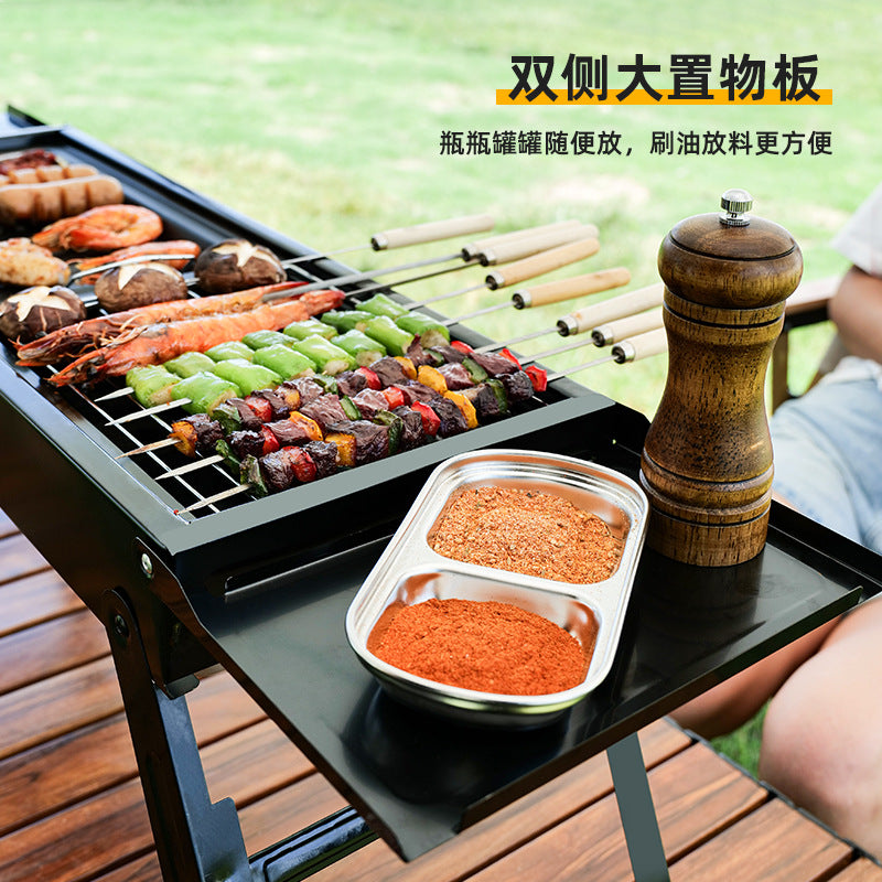 Bbq grill for homebbq grill outdoor foldable portable small barbecue stove charcoal carbon grill rack tool kebabs