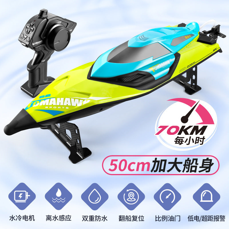 s2 remote control boat, super large, high-speed, high-horsepower speedboat, waterproof electric kids boy pull-net boat model toy boat