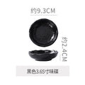 Rock texture minimalist ceramic western dinnerware black and white bowls plates dishes restaurant hotel high-end plating fruit salad bowl
