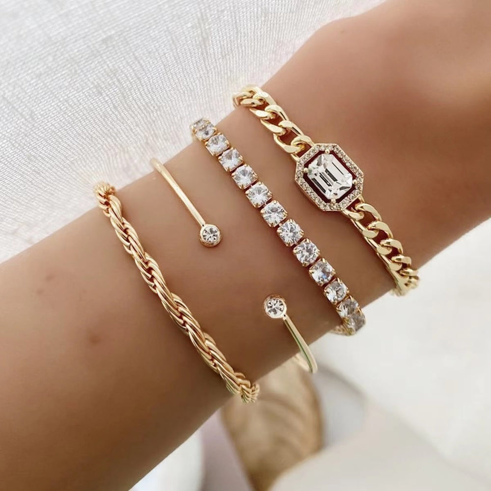 Wholesale alloy bracelets: new european and american cross-border jewelry for women - statement, irregular, versatile, accessible luxury, niche design, diamond-accented bangles