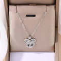 2024 autumn new arrivals: fashionable alloy diamond-studded pendant necklace for women - cute animal bear design, perfect for export
