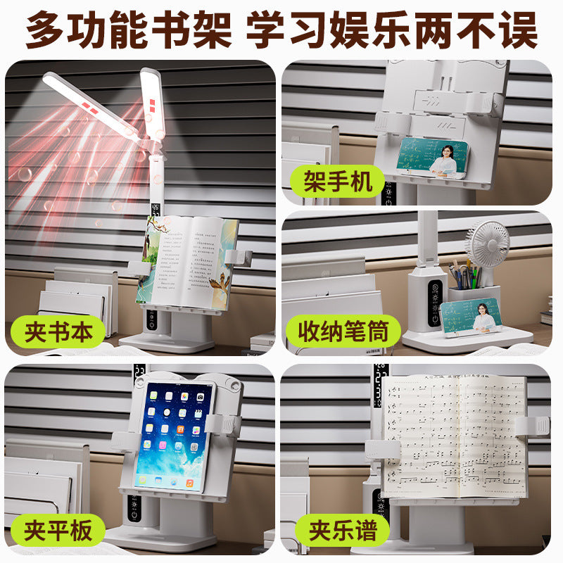 Writing board bookshelf clock red light student desk lamp eye protection learning lamp kids writing anti-low head posture corrector