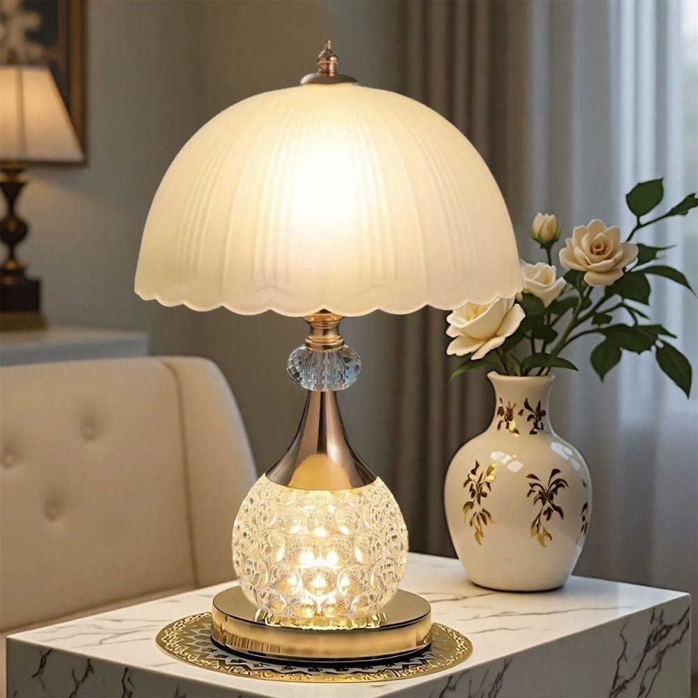 Crystal bedside table lamp american retro table lamp high-end table lamp master bedroom adjustable lighting fixture remote control home lamp
