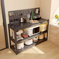 Kitchen multi-functional floor-standing storage rack - multi-tier microwave oven & oven storage shelf - household dishware, pot & pan organizer