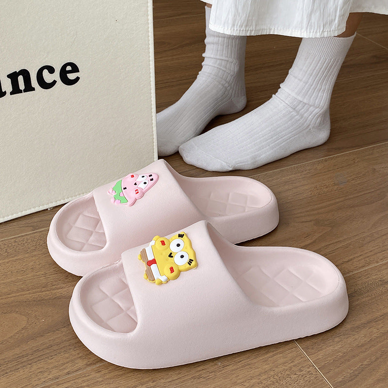 Cartoon eva non-slip slippers for women summer ins indoor home bathroom thick sole shit feeling outwear couple sandals for men