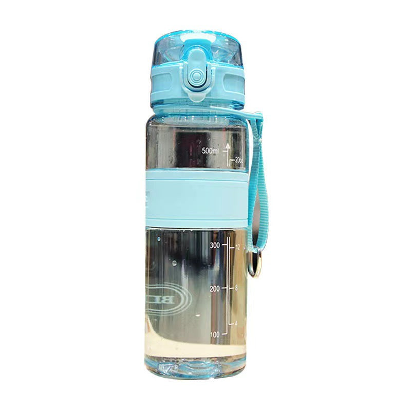 New heat-resistant bouncing cup - minimalist design for men and women, sports plastic cup, drop-proof with carry strap, high-value direct drink portable water bottle
