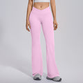 fully matte nylon cross high waist peach hip flared pants seamless quick-drying yoga fitness wide-leg pants for women