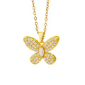 【titanium steel】luxury butterfly necklace for women - stainless steel, new design, unique, high-end copper inlaid with zircon jewelry set