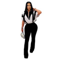 C7306 cross-border   fashion women's casual slim-fit activewear short sleeve top and pants set - new