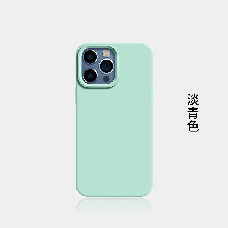 Suitable for iphone16pro liquid silicone mobile phone case new arrival apple 15 large hole all-inclusive 2 pure color protective cover soft