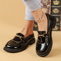 export plus size chunky heel loafers for women,  spring/autumn new collection, collegiate british style slip-on leather shoes