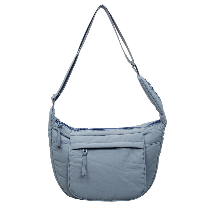preppy style niche style crossbody bag easiest for match women's work clothing shoulder dumpling bag simple cloth bag large capacity nylon