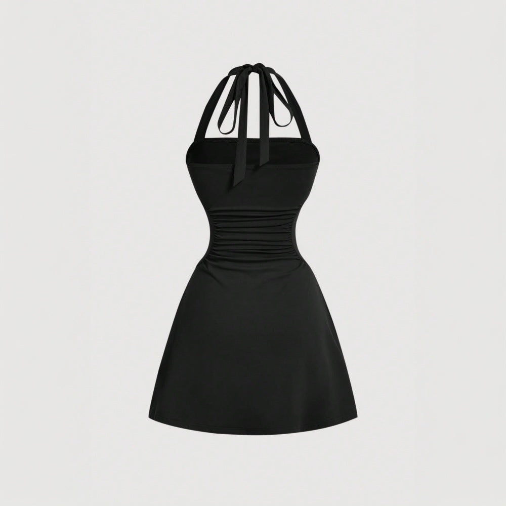 women's fashion: elegant & sexy halter dress - new spring/summer collection, slimming, high-waisted mini dress