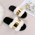 Export fashion outwear fur slippers women's plus sizeflats indoor heattech flip-flops women's stuffedflats sandals