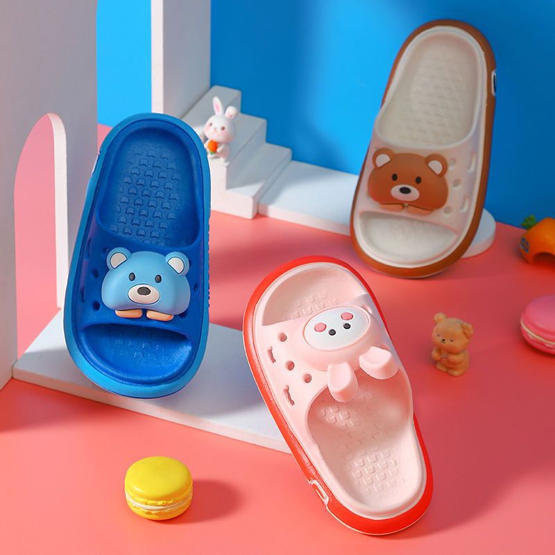 New children's slippers summer home bathroom bath cartoon non-slip boys baby soft sole princess style slippers wholesale