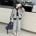 Girls' autumn outfit set - trendy korean style activewear for kids, new spring/autumn collection, casual and stylish two-piece set for girls (sizes for mid-to-large children)