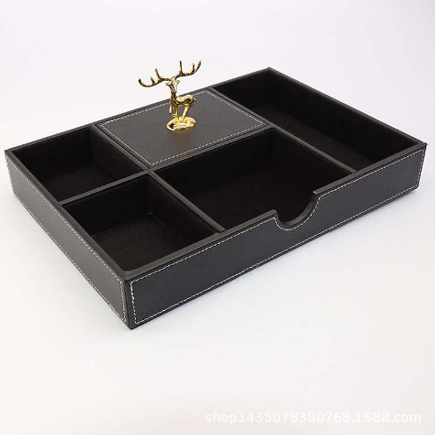 Five-grid tray fashionable multi-functional countertop storage box bedroom jewelry storage entrance key mobile phone placement