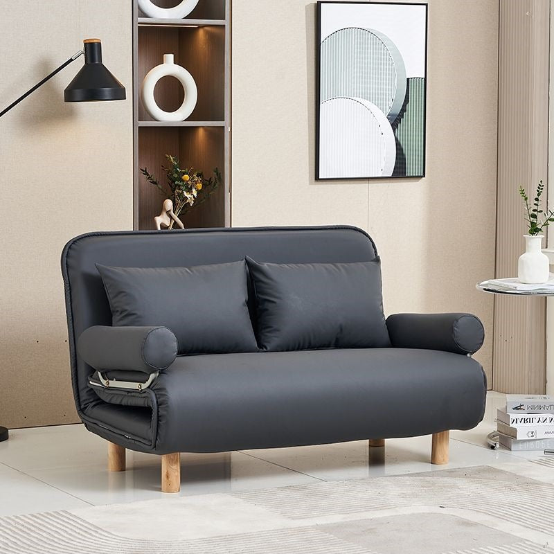 Foldable and detachable washable small apartment living room minimalist modern double/single multifunctional cat paw leather sofa bed - free shipping
