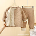 Kids school uniform handy gadgetfall and winternew arrival three-layer quilted cotton boys' cotton coat fleece-linedthickened inner layer girl's cotton jacket type a