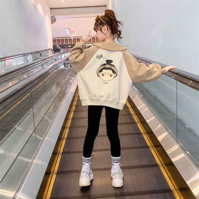 Girls' sweatshirt - spring/autumn collection : new, stylish, and trendy autumn apparel for little girls. popular long-sleeved top for autumn