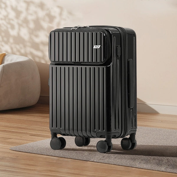 Front open lid suitcase 20 inch small boarding case 24 inch trolley case anti-drop travel bag leather case password case