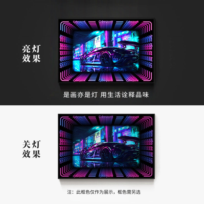 KTV box, private room, luminous hanging paintings, bar, pub, wall decoration painting, e-sports room, cyberpunk style mural