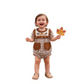Baby girl cute football embroidered doll collar one-piece romper