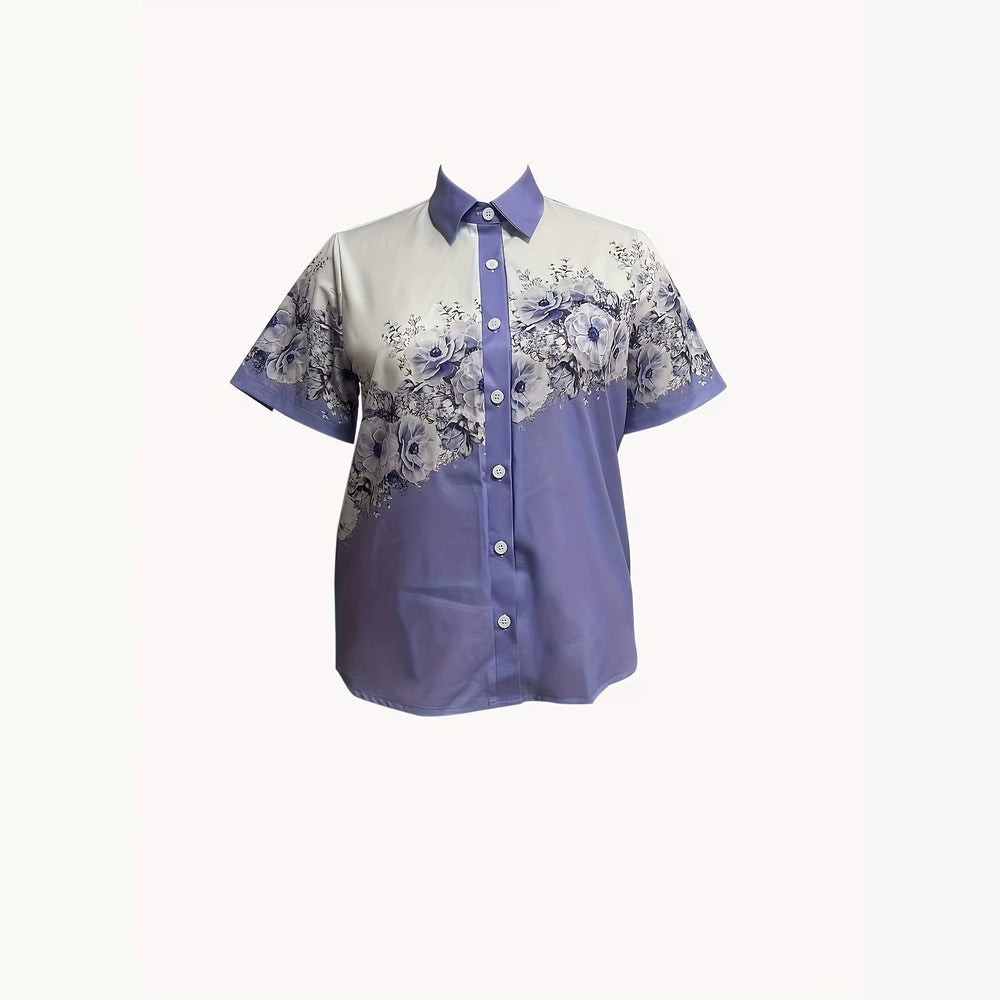 wholesale women's short-sleeved shirts, trendy shirt with hot-selling cross-border print designs, dropshipping available