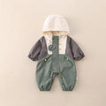 Spring & fall jacket double layer outwear hooded baby style clothes jumpsuit cute outwear cartoon baby clothes