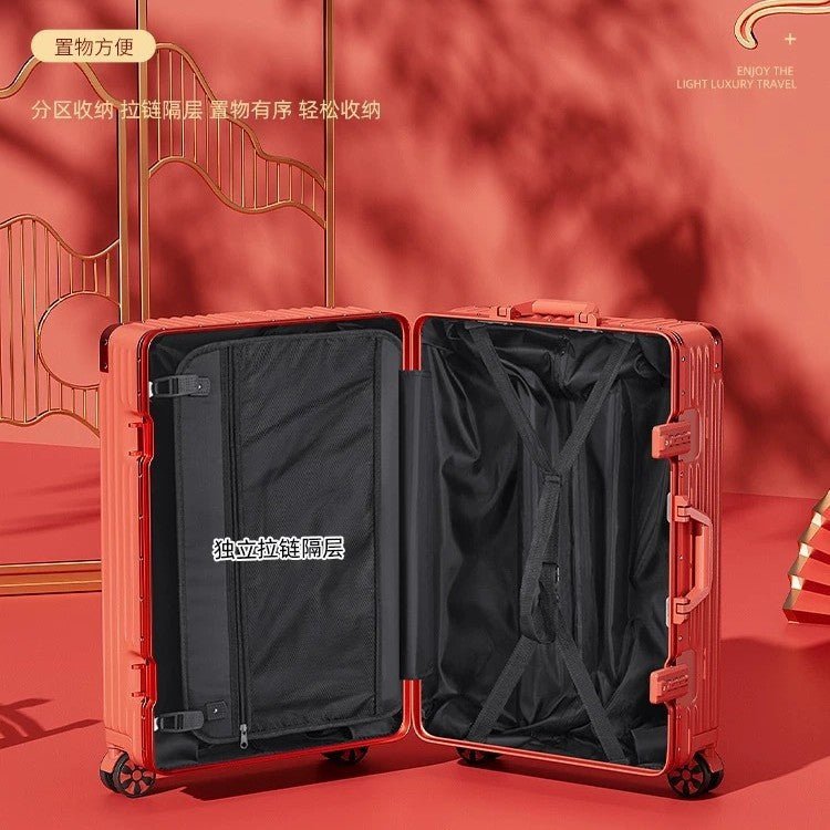 Marriage suitcase Women's 20-inch dowry trolley case Red box Bridal dowry case Large capacity password box