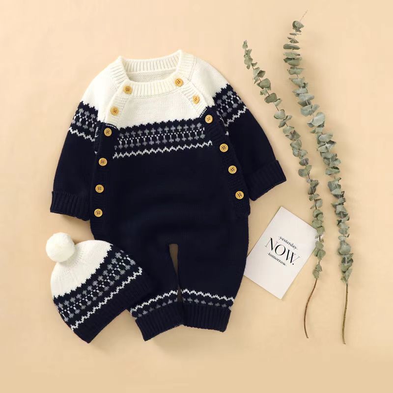 Baby knitting onesie fall and winternewborn baby boy sweatercuteheattech crawling suit 020