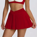 casual pleated skirt breathable fake two-piece quick-drying fashion tape running sports high waist fitness short skirt tennis skirt
