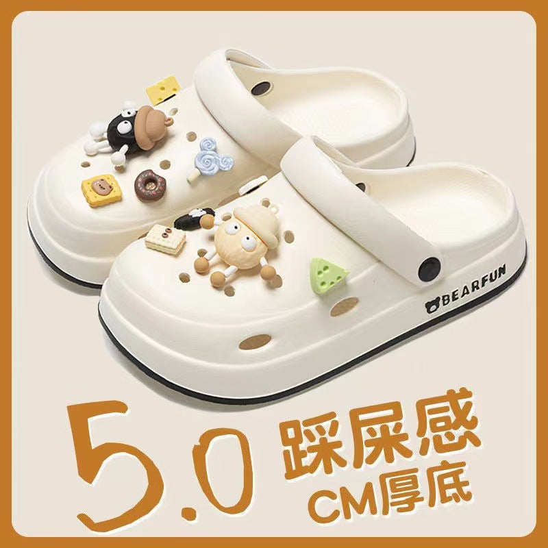 New arrivaleva clogs shoes for women summer couple outwearcute briquettes feel like stepping on shit, non-smelly feet non-slip beach sandals