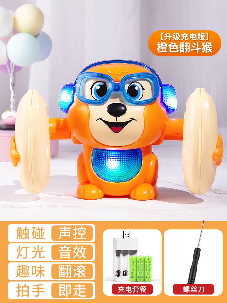 Electric sound-activated rolling monkey toy - early education & development for boys - walks & sings - wholesale for street vendors & gifts