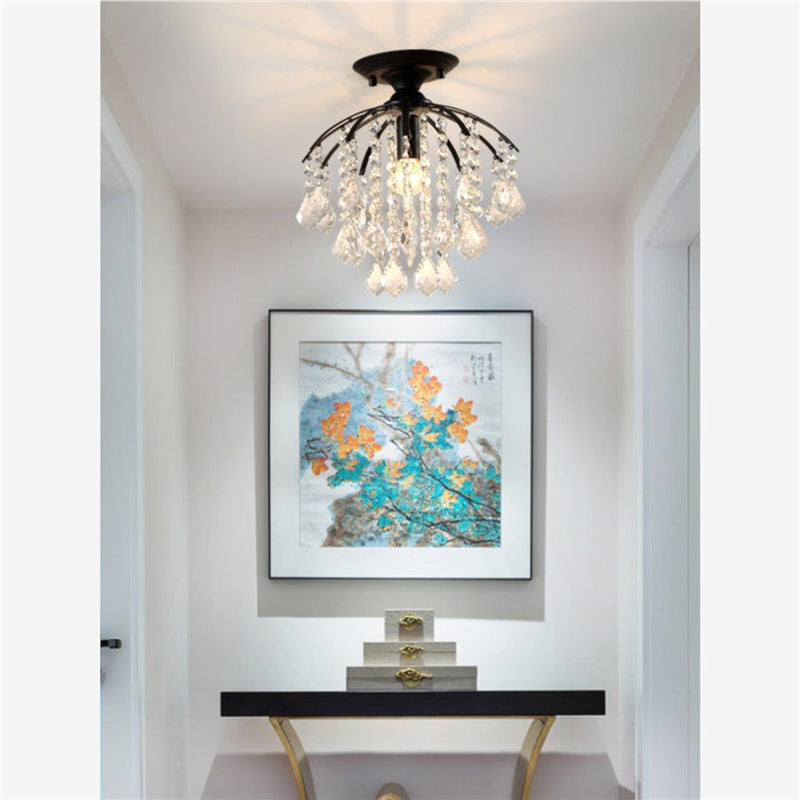 Modern minimalist creative hallway entryway ceiling light, light luxury crystal italian style popular corridor balcony walk-in closet lighting fixture