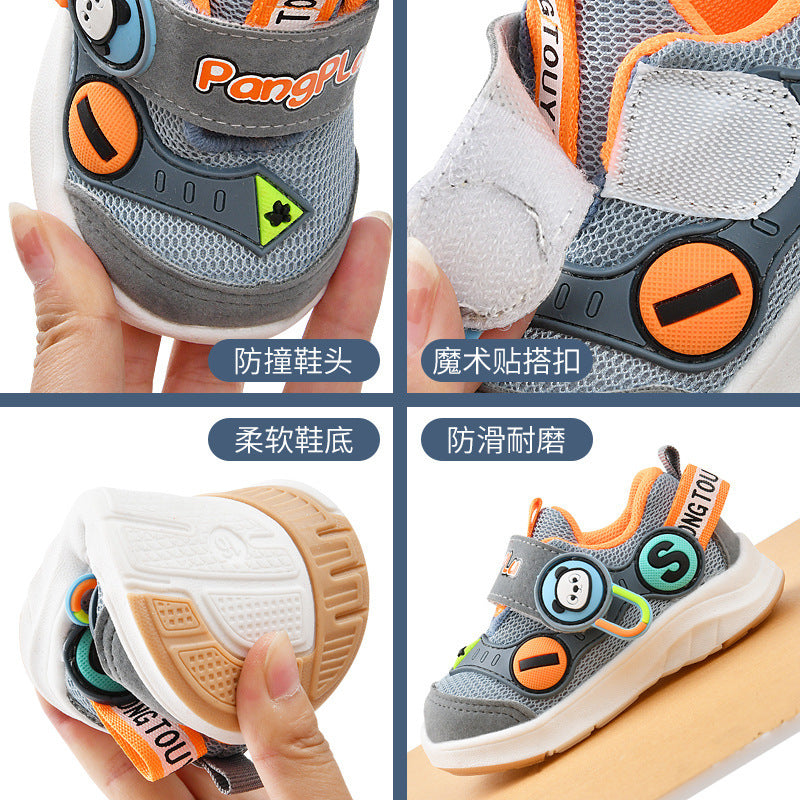 Caterpillar boys' spring/autumn first walker shoes, 0-1-3 years old toddler functional shoes, infant soft sole breathable baby girl shoes