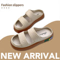 Women's slippers for outdoor wear, 2025 new fairy style sandals, trendy versatile platform slides, cloud-like comfort, thick-soled beach shoes