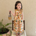 Girls' cartoon dress set - trendy and cute summer outfit for toddlers and young girls - casual floral print
