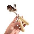 Ins candied haws stainless steel fork spoon creative dopamine high appearance spoon household tableware ball fork wholesale