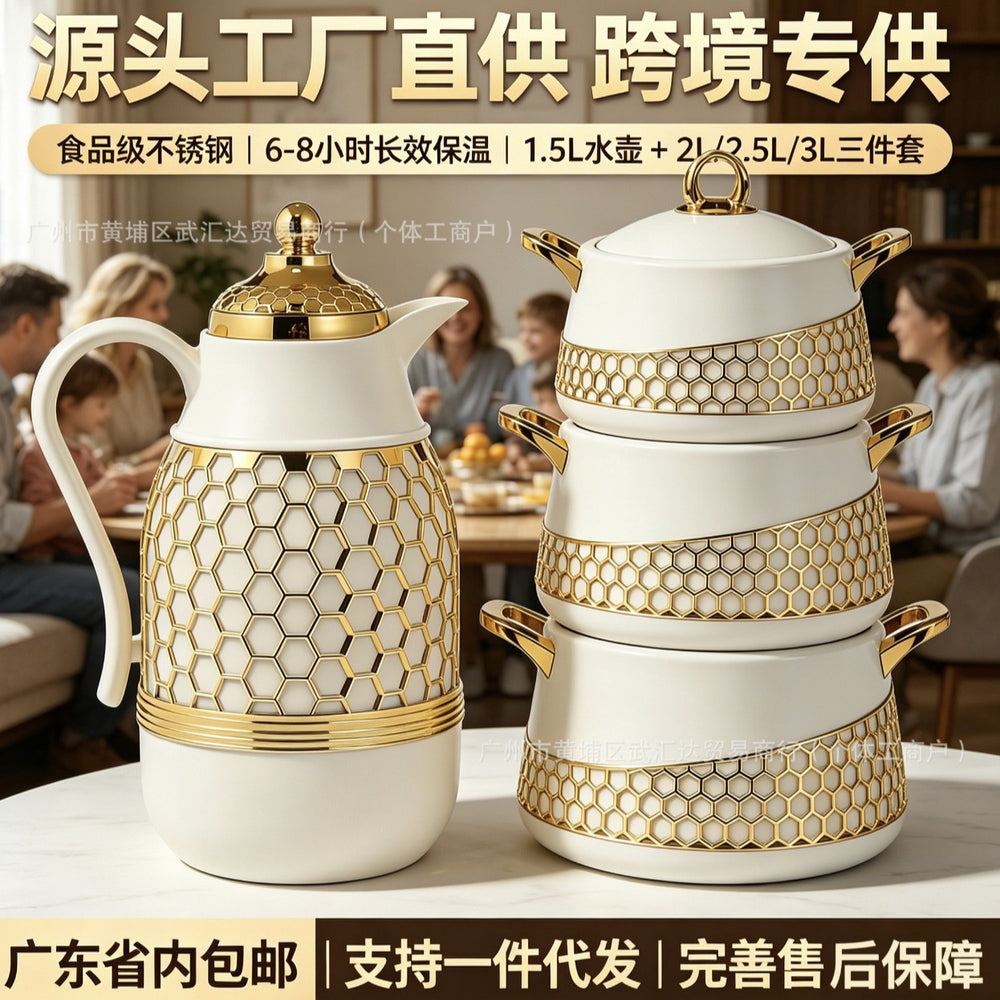 Insulation food warmer 3pcs large capacity insulated lunch box 2l 2.5l 3lset lunch box
