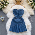 Pure desire sexytube topdress women's outwearsummernew arrival silmslimming look denim a-line short skirt