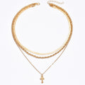 Cross pendant necklace wholesale cross-border metal jewelry women's stylish fashion cold style multi-layered clavicle chain