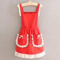 958 suspender bow princess dress pure red