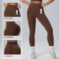 Lulu-inspired lycra yoga pants for women - high-waisted, barely-there feel, tight-fit workout leggings for autumn/winter - peach lift, nude feel fitness pants