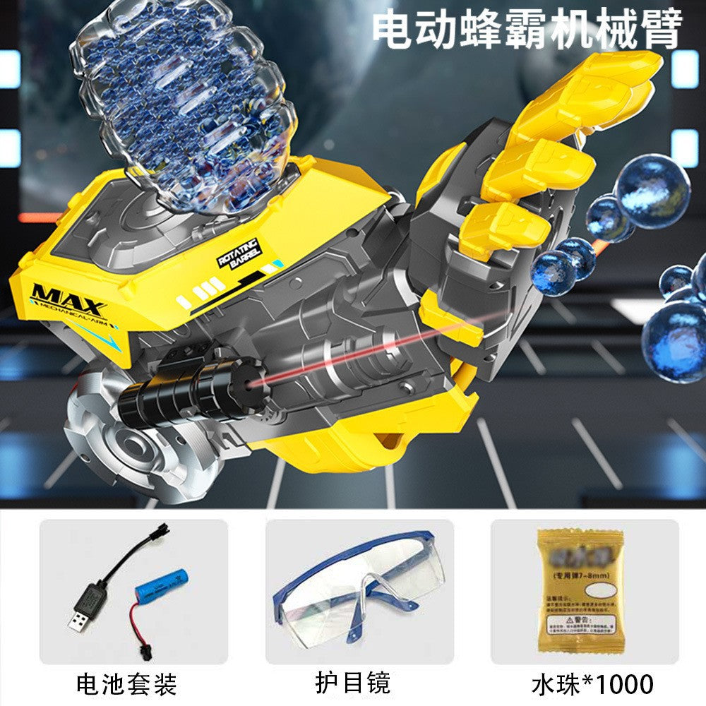 hot-selling electric water bomb launcher, water bomb toy for kids boys, mechanical arm wearable rechargeable