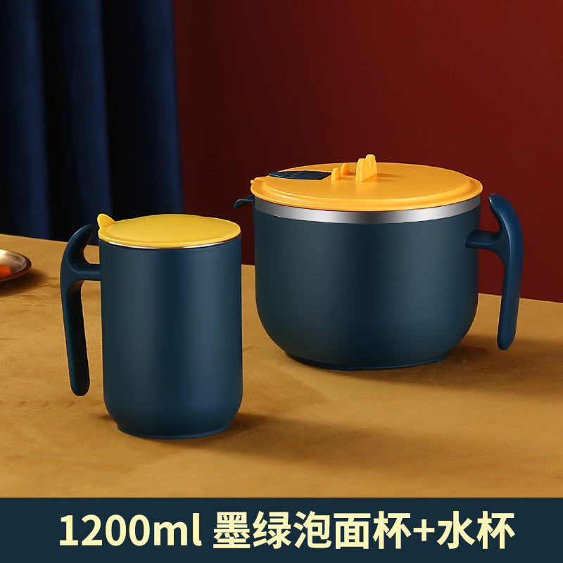 Instant noodle bowl, one piece of delivery mug set, stainless steel fast food bento box, instant noodle cup tableware creativity