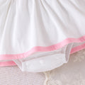 Kids clothing  cross-border new arrivalfashionspring & fallgirl white short-sleeved one-piece dress